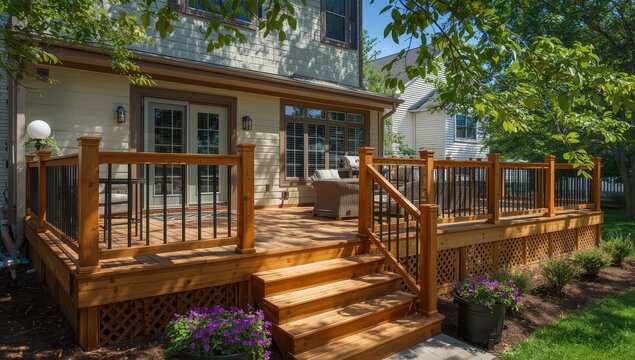 Timber patio on a new home