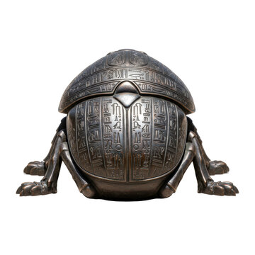 Egyptian Scarab Beetle Hieroglyphics Box Isolated Object