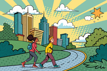 Comic With Bold Outlines And Dot Premium Digital Asset Suitable for Design