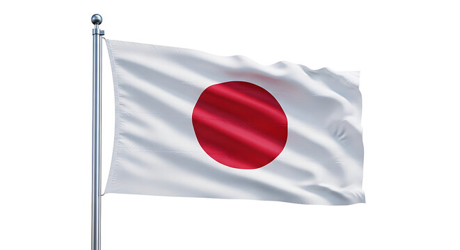 The flag of japan waving in the wind