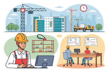 Workers With Construction Offic Creative Visual Ideal for Marketing