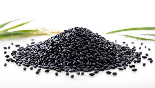dark rice against a white backdrop