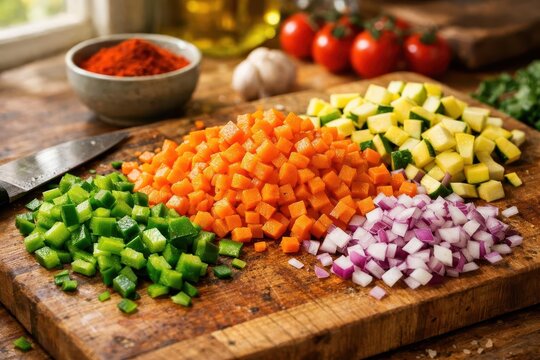 diced produce, cuisine, carrots