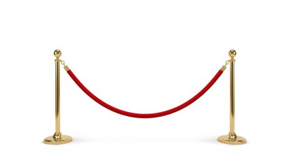 Naklejka premium gold barrier alone on white backdrop