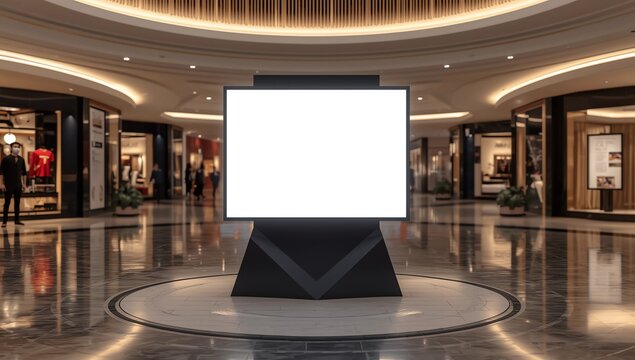 Urban Billboard Rectangular White Mockup City Advertisement 