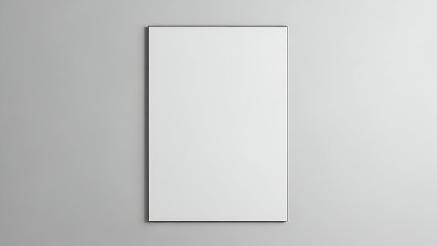 A minimalist poster mockup displayed on a wall with a subtle shadow, emphasizing a clean design