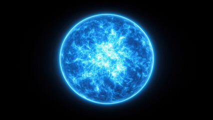 Obraz premium blue sun circle energy light background
