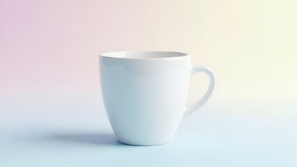 Fototapeta premium Clean cup mockup displayed on a pastel background with soft lighting and a serene atmosphere