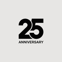 Fototapeta premium 25th Anniversary Minimal Black and White Design