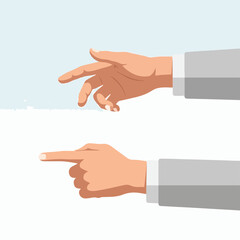 Obraz premium Two hands gesturing one pointing, the other with fingers extended