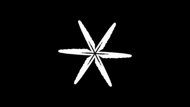 Close-up of a white asterisk symbol on a black background with a minimalist design