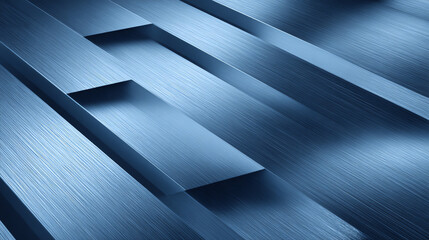 Obraz premium Close-up of sleek metallic surfaces displaying intricate textures and a cool blue hue, ideal for modern designs.