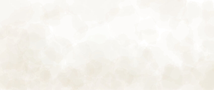 Light beige watercolor effect background. Cream watercolour gradient texture. Soft ecru blurred paint splashes wallpaper for birthday or wedding design. Vector feminine pale marble backdrop