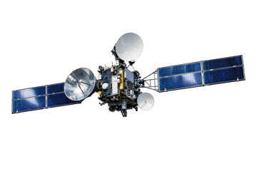 Fototapeta premium satelite for telecomnunications isolated for background - ai generated