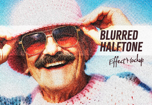 Blurred Halftone Effect Mockup