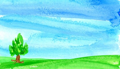 Nature watercolor illustration background	