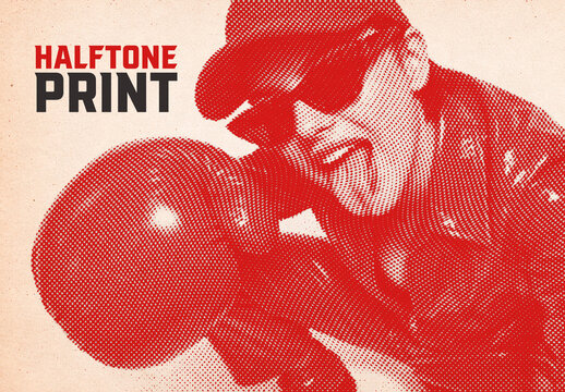 Halftone Print Photo Effect