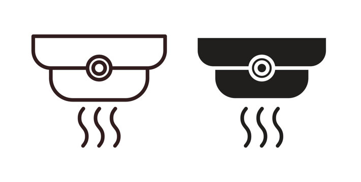 Smoke detector icon Thin Collection. Editable Stroke. Suitable for Websites