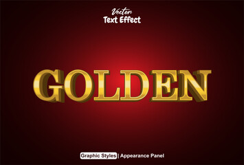 golden text effect with red background 3d style