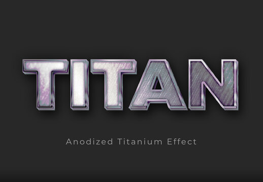 Industrial Anodized Titanium Text Effect