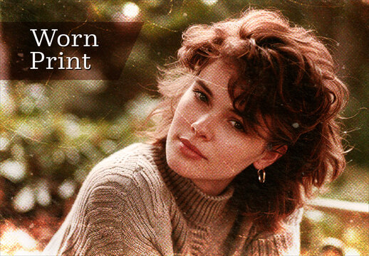 Halftone Worn Print Photo Effect