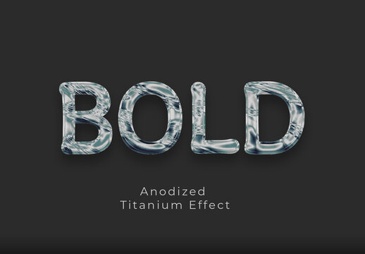Anodized Titanium Text Effect