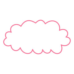 Pink Outline Comic Cloud