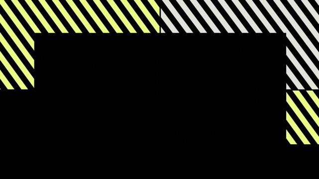 Yellow and white warning stripe frame loop