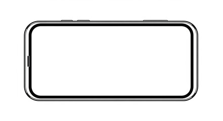 Modern smartphone outline with blank screen for copy space.