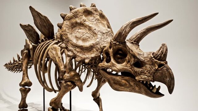 Dinosaur skeleton display.