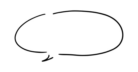 細いペンの手書き吹き出し_黒