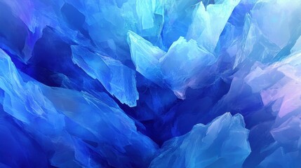 Obraz premium Abstract Blue Crystal Formation with Jagged Edges and Soft Light