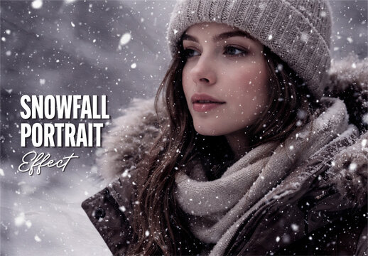 Snowfall Portrait Effect Mockup