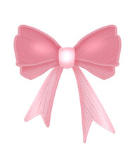 pink bow with ribbon