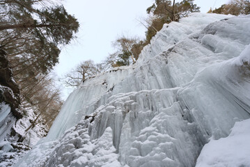 長野県南牧村、湯川渓谷の氷柱群 © ATbonobo