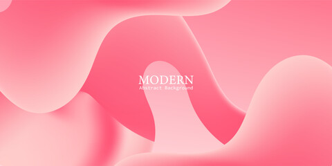 Obraz premium Pink Fluid Gradient Abstract Background with 3D Geometric Shapes for Cosmetic Business Design. Modern Trendy design in Vector Illustration