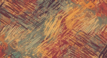 Fototapeta premium Abstract Brushstroke Texture with Earthy Tones and Diagonal Lines Composition