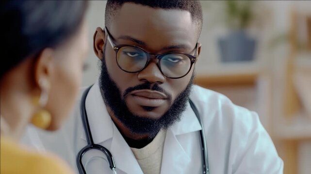 Medical professional in white coat providing personalized service to patient.