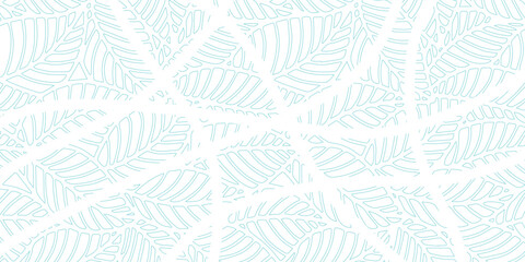 A delicate light blue fern leaf pattern on a white background, creating a serene and natural botanical design. © Ahmad