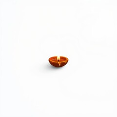 Small orange plastic or ceramic decorative bowl on a plain background