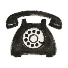 PNG Vintage rotary phone illustration.