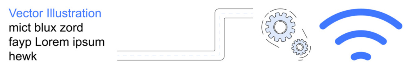 Fototapeta premium Technology, wireless connectivity, automation, data transfer, innovation, industrial processes. Image of wireless signal with mechanical gears. Wireless connectivity and automation concept