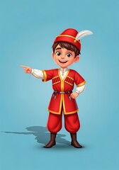 可愛い少年が指さす