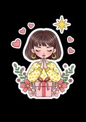 可愛い少女が祈る姿