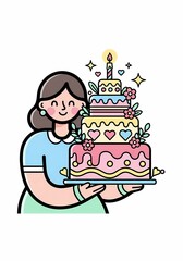 綺麗にケーキを運ぶ