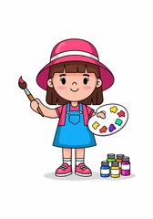 可愛い画家が楽しく描く