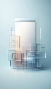Abstract Geometric Composition of Transparent Rectangles and Squares.