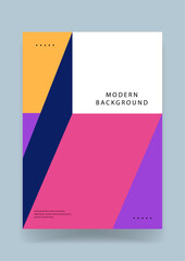 Contemporary background design using sharp geometric angles and a striking color palette of pink navy and yellow for corporate identity