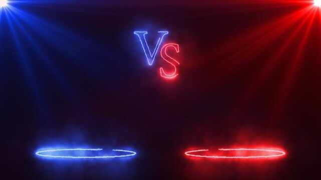 versus symbol with neon light effect on the alpha channel background