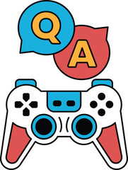 A black and white image of a video game controller with the letters Q © toonsteb